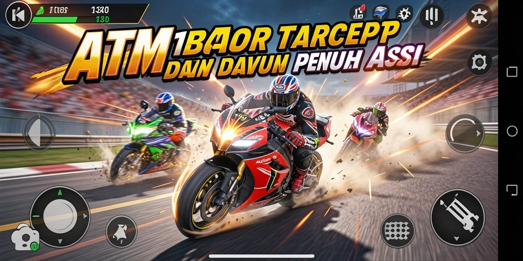 Gameplay seru dan mendebarkan dalam balapan motor.