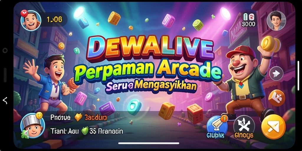 Screenshot utama DEWALIVE menunjukkan aksi seru gameplay arcade.