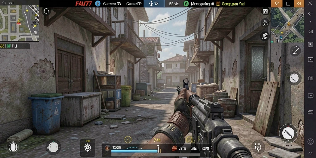 Tangkapan layar gameplay FAV77 yang menegangkan di mode battle.