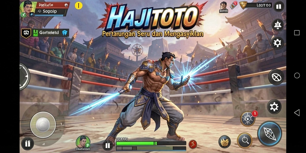 Tampilan gameplay seru dan aksi pertarungan di HAJITOTO.