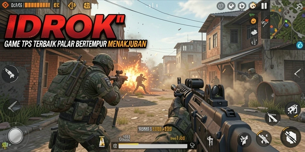 Screenshot gameplay IDROK menampilkan aksi tembak-menembak yang mendebarkan dalam TPS.