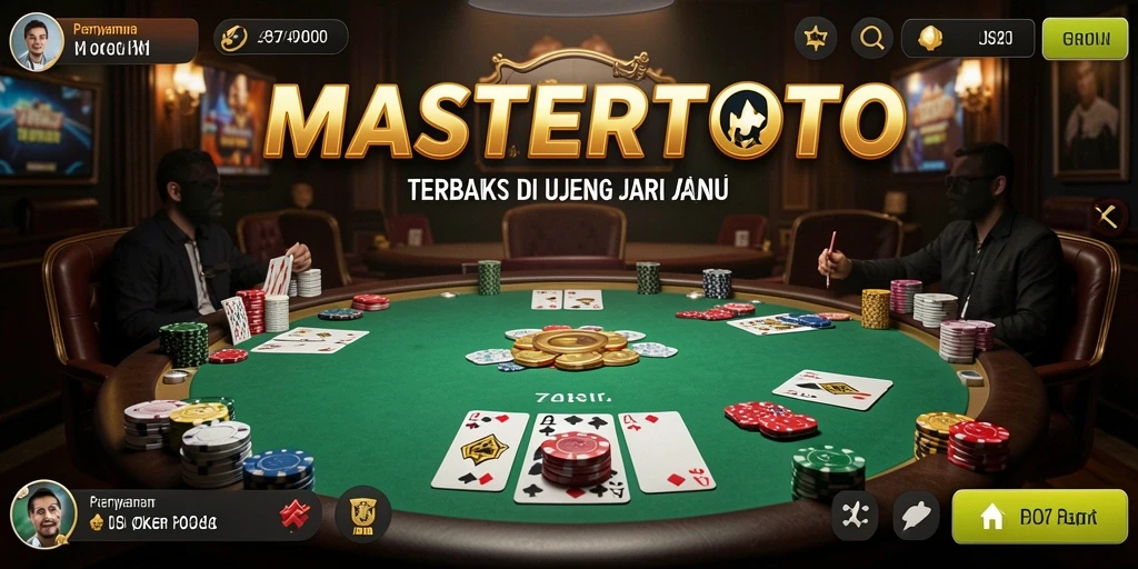 Screenshot gameplay MASTERTOTO yang menunjukkan interaksi pemain Poker.