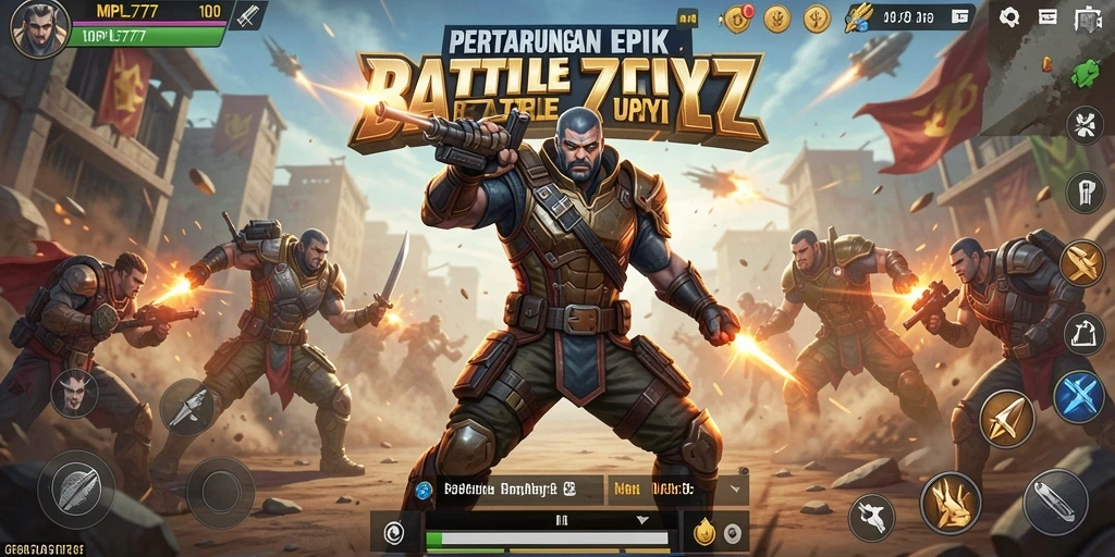 Tampilan gameplay intens di MPL777 dengan pertempuran seru.