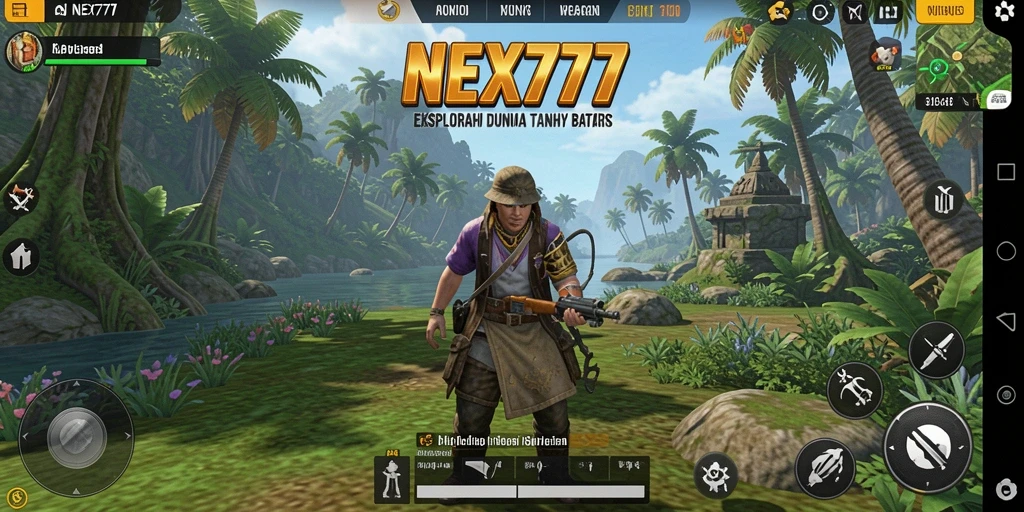 Tampilan gameplay dari NEX777 dalam dunia Open World yang luas.