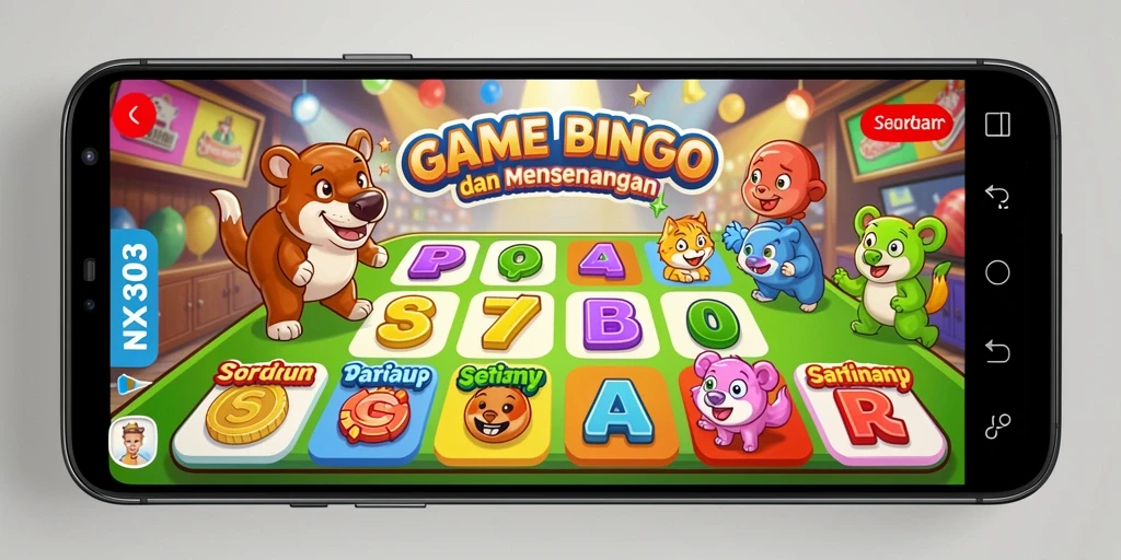 Tangkapan layar utama NX303 menampilkan gameplay Bingo yang seru.