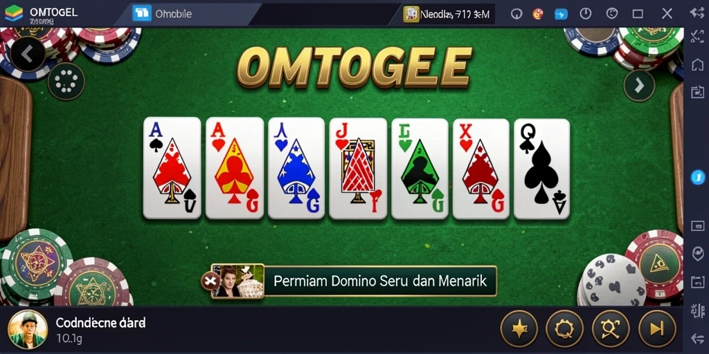 Screenshot gameplay <strong>OMTOGEL</strong> menampilkan keseruan permainan domino yang menarik.