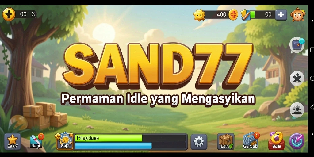 Tampilan gameplay menarik dari SAND77 yang menunjukkan kemajuan Idle.