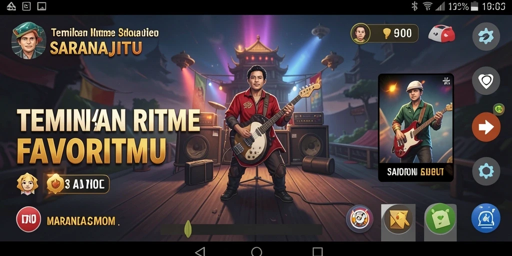 Tampilan gameplay SARANAJITU yang menawan dengan fitur unik untuk menikmati musik.