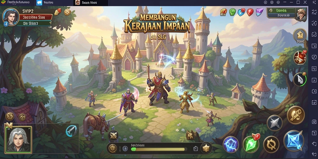 Tangkapan layar gameplay SVIP2 dengan tampilan kerajaan yang megah.