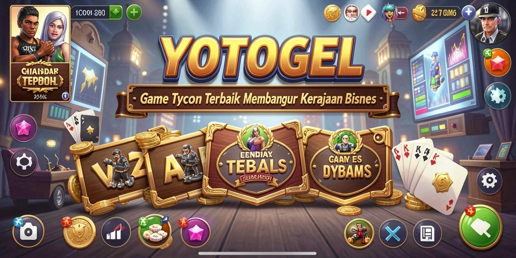 Tangkapan layar gameplay YOTOGEL yang menampilkan strategi manajemen bisnis.